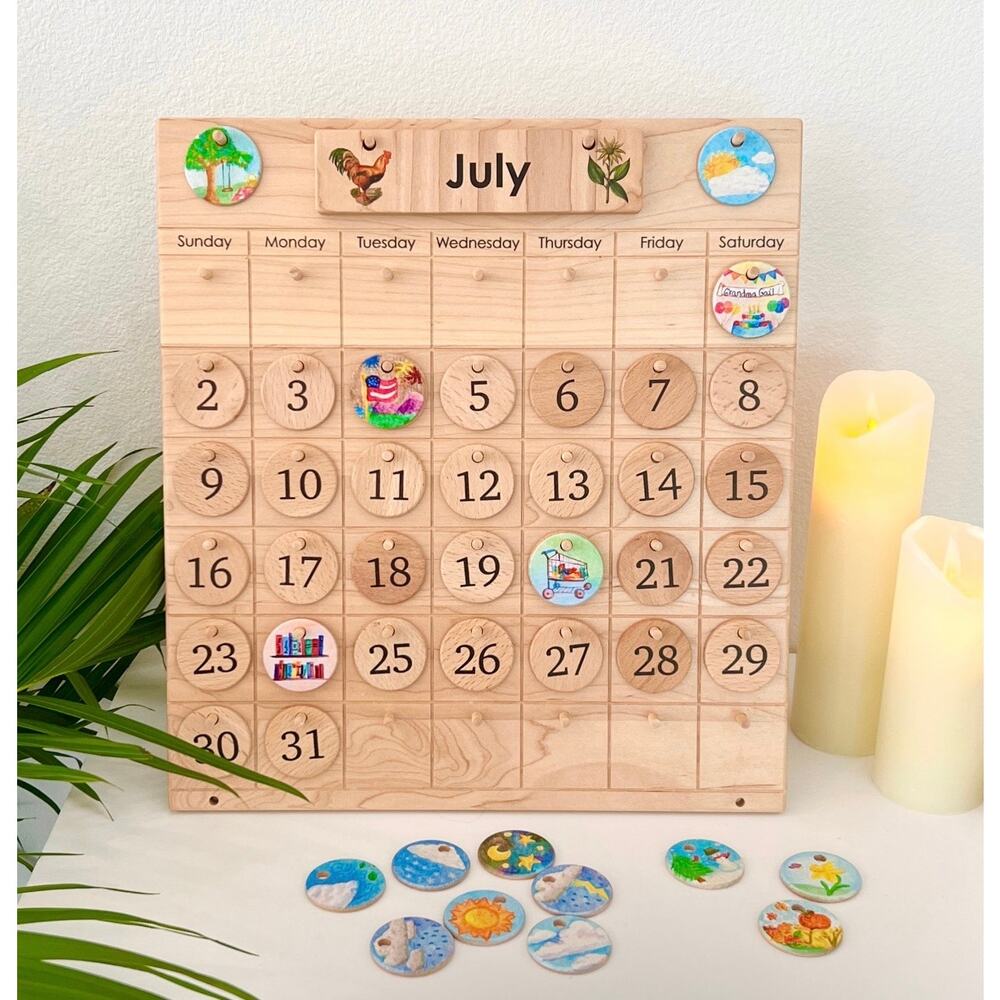 Beautiful Handmade Wooden Perpetual 
Calendar